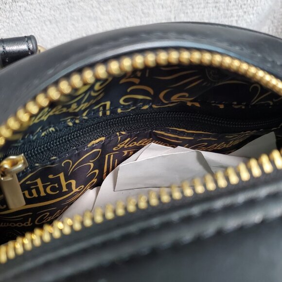 New VON DUTCH Leopard Pony Hair Bowling Bag Satchel Crossbody Handbag Black Logo - Picture 8 of 12